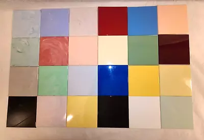 24 Pcs Vintage Plastic 4  1/4  Wall Tiles NEW Blue Yellow Red Black Green Marble • $39.95