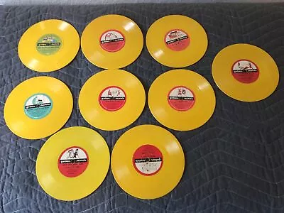 Vintage Lot Of 9 Yellow Children's Records Golden Collection.  Disney • $9.99