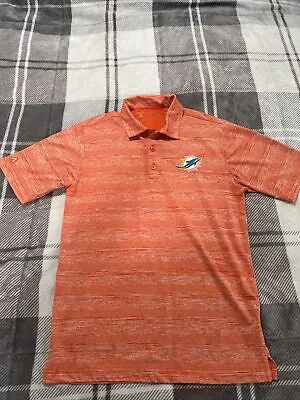 Miami Dolphins Polo Shirt S Orange White Golf Business Casual Fins Up! • $10