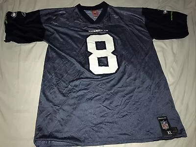 Seattle Seahawks Jersey Mens XL Blue White Matt Hasselbeck 8 Nylon NFL Players • $22