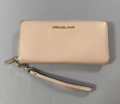 Michael Kors Continental Wristlet Pink Leather Wallet • $24.99