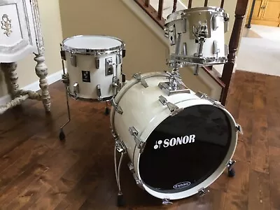 SonorLite 3 Piece Jazz Drum Set Kit - Creme Lacquer - Sonor Lite Drums • $1295