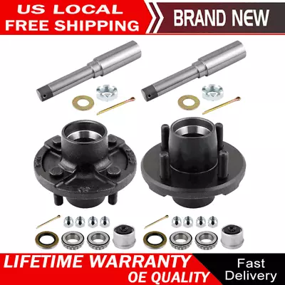 Pack Of 2 Trailer Axle Kits With 4 On 4  Bolt Idler Hub And 1  Round BT8 Spindle • $74.37