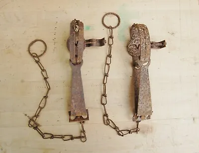 Oneida Victor Animal Trap #1 Lot 2 Vintage Hunting 8 X 2 1/2  Long Spring Chain  • $26.69