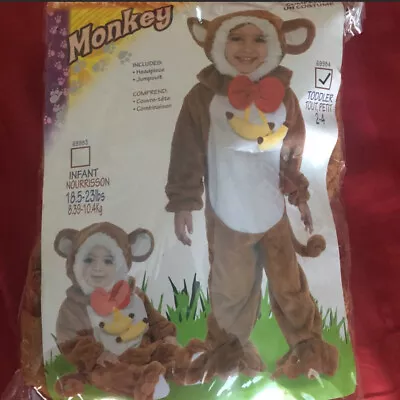 Monkey Halloween Costume Toddler Size 2-4 NEW • $24.97