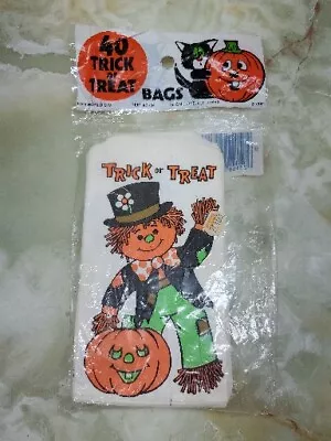 1980's Fun World Vintage Halloween Paper Trick Or Treat Candy Bags ~ 40 NEW BAGS • £10.52