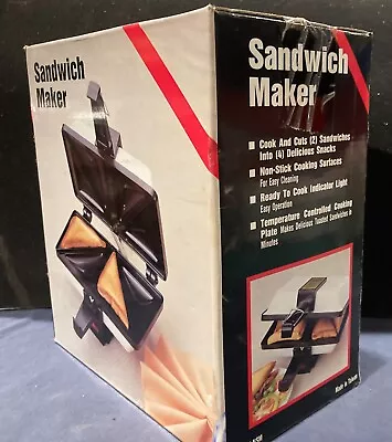 Vintage Electric Sandwich Maker Non-Stick Plates Indicator Lights NOS • $7