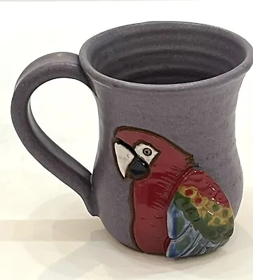 MudWorks Pottery Parrot Scarlet Macaw Embossed 3D Mug Hand-Thrown USA • $29.99