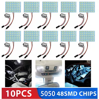 10PCS Super White 48-SMD BA9S 5050 Led Panel Dome Map Interior Light Bulb Lamps • $12.02