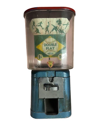 Vintage Oak Acorn 1 Cent Candy Gumball Machine “Double Play  • $74.99