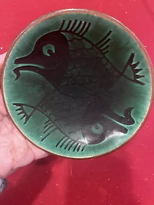 Studio Pottery Double Fish Plate-signed • $29.99