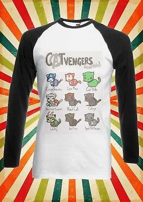 Catvengers Marvel Comic Cat Men Women Long Short Sleeve Baseball T Shirt 1794 • £9.95