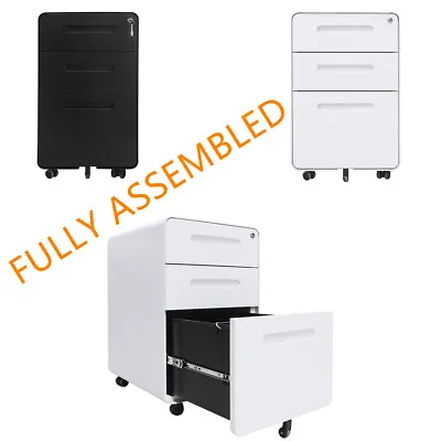 Fully Assembled!Mobile File Cabinet 3Drawer Office Metal Storage Chest Of Drawer • £57.99