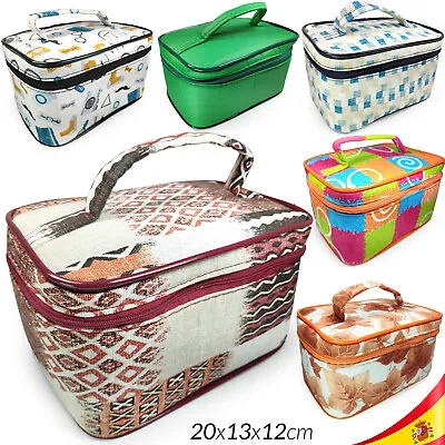 $5.83 • Buy Toiletry Bag Chest Trunk Fabric With Closure Makeup Jewellery Cosmetics A Colour