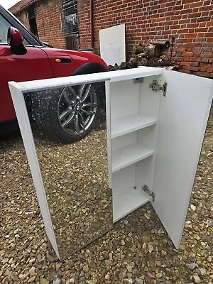 IKEA Mirror Cabinet With Two Doors White Bathroom • £45