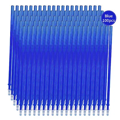 100 Pieces Blue Ink Erasable  Ink Pen Refills Fine Point 0.5mm D1H9 • £8.02