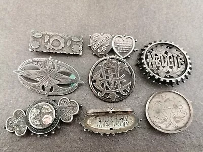 8 × Victorian /Edwardian Silver  Brooches Includes Name And Mizpah For Repair.  • £5