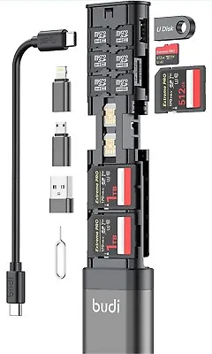 BUDI Multifunctional 9 In 1 Data Cable With USB Type-C Card Reader Micro SD Memo • $29