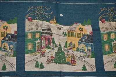 Victorian Christmas Village & Carolers Tapestry Panel Lot Of 3 - 9 Square Total • £77.13