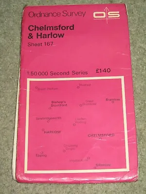 OS Ordnance Survey Landranger Map Sheet 167 Chelmsford & Harlow - 1977 • £0.99