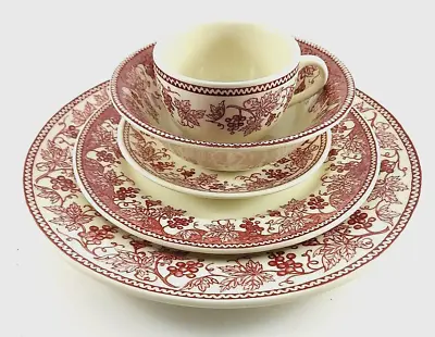 6) Claytan Tableware Vineyard Pink 5-Pc Place Settings (30 Pieces) Grapevines • $119.99