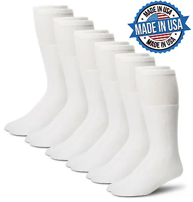 Carolina Ultimate Men Sport Cushion Cotton Athletic Mid Calf Tall Tube Sock 6 PK • $18.99