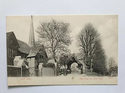 Lych Gate Harrow-on-the-Hill Middlesex Old Postcard Pre 1919 • £3