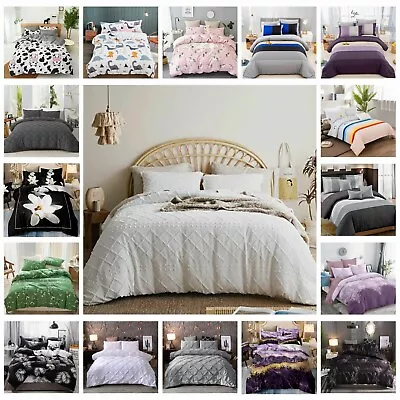 New Quilt Doona Duvet Cover Set Single Double Queen King Size Bed Pillowcase AU • $29.80