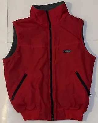 Patagonia VTG Mens Large Red Vest Jacket Sherpa Lined Red Made USA • $35.99