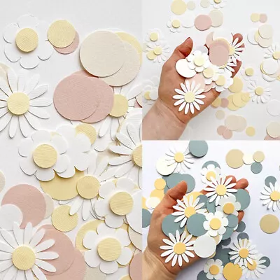 100x Round Paper Daisy Flower Confetti Multicolor Birthday Party Decoration New • £3.76