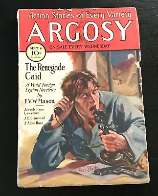 Argosy Sept. 6 1930 Paul Stahr Cover Otis Adelbert Klein J Allan Dunn Fn+ • $14