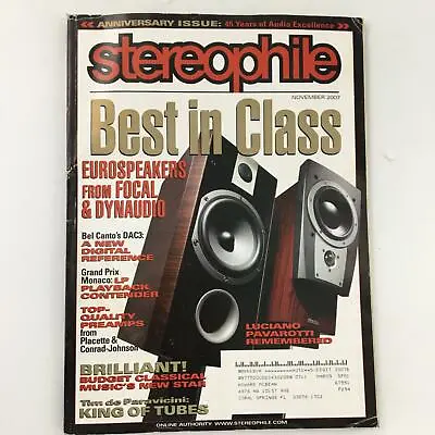 $14.95 • Buy Stereophile Magazine November 2007 Operatic Tenor Luciano Pavarotti Remembered