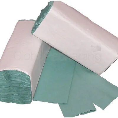 200 X GREEN 1 PLY C-FOLD PAPER HAND TOWELS MULTI FOLD • £6.98