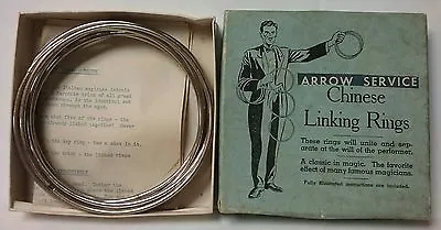 £32.33 • Buy Arrow Service Chinese 8 Linking Rings Magic Trick 1950's Boxed W/ Instruction