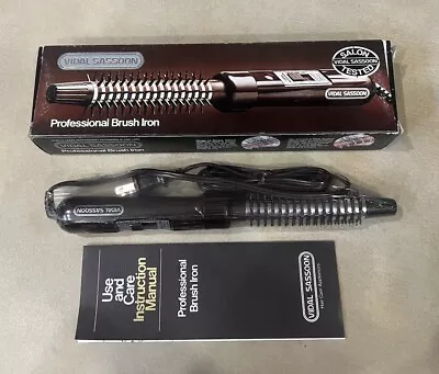 Vintage Vidal Sassoon Brush Curling Iron Brown VS-111 Soft Curls 3/4” Barrel New • $24.95