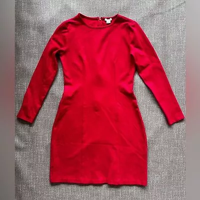 J Crew Factory Women’s Long Sleeve Red Ponte Sheath Dress Size 2 Stretch Small • $19