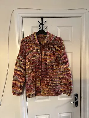 £50 • Buy Vintage Colourful Approx XL Cardigan Wool Blend  Hand Knit Handmade Pachamama