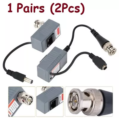 1 Pair Passive CCTV Coax BNC Video Power Balun Transceiver To RJ45 Connector • $7.32
