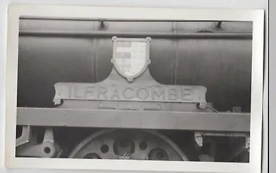 Railway; Close Up Of Westcountry  Class Nameplate  Ilfracombe  PC Size BW Photo • £5