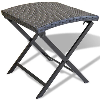 £29.99 • Buy Folding Stool Poly Rattan Black Foldable Chair Outdoor Garden Seat VidaXL