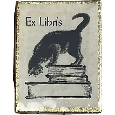 Vintage Antioch Publishing Co Bookplates APCo Ex Libris Cat Self Stick Book 50ct • $14.95