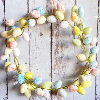 36cm Easter Egg Wreath Handmade Wreath Door Hanging Garland Home Party Decor • £6.93