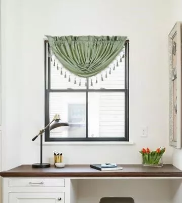 1pc Valance Swag Rod Pocket Foam Lined Blackout Window Dressing Curtain Decor  • $7.23