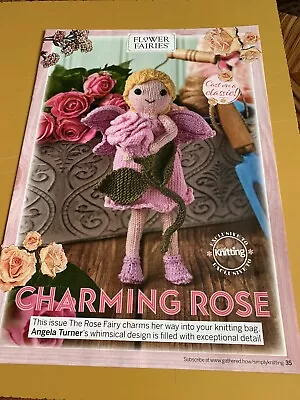 CHARMING ROSE FLOWER FAIRY. Knitting Pattern. MAGAZINE EXTRACT • £0.99