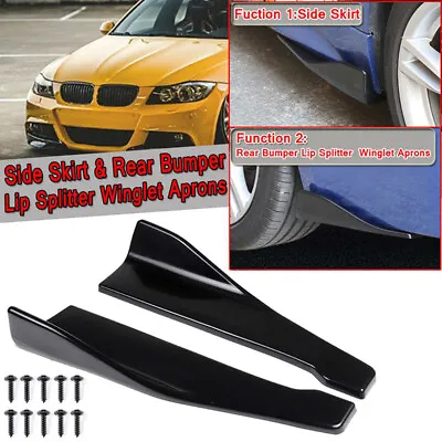 Car Gloss Black Rear Bumper Lip Spoiler Rear Side Skirt Splitter For AUDI • $16.77