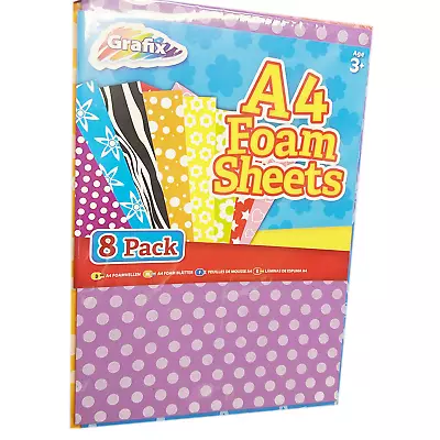 8pk Foam Sheets With Assorted Colours And Styles For School & Home Projects • £3.99