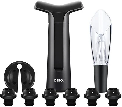 $8.99 • Buy Wine Pump Vacuum Stopper Wine Saver With Foil Cutter Leakproof Reusable Black