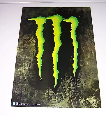 Monster Energy Drink  M  Claw Poster Skater Moto X  22  X 15 1/2  Brand New! • $16.99