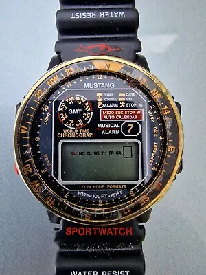 Vintage MUSTANG ‘GMT’ World Time Digital Watch C1970/80’s Original Strap • $3.98