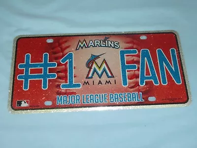 Miami Marlins   #1 FAN   Metal  LICENSE PLATE   New In Package!  By Rico  Glt • $3.97